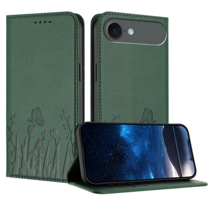 Tulips Butterfly Pattern Magnetic Vegan Leather Phone Case, For iPhone Air, For iPhone 16 Pro Max