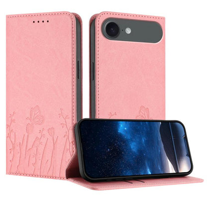 Tulips Butterfly Pattern Magnetic Vegan Leather Phone Case, For iPhone Air, For iPhone 16 Pro Max