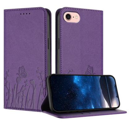 Tulips Butterfly Pattern Magnetic Vegan Leather Phone Case, For iPhone 17e / 16e, For iPhone 17 Pro Max