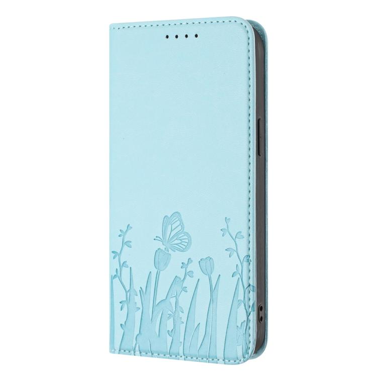 Tulips Butterfly Pattern Magnetic Vegan Leather Phone Case, For iPhone 15 Pro, For iPhone 15 Plus