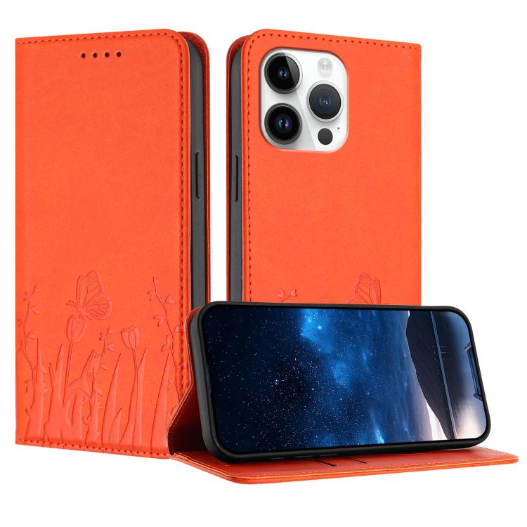 Tulips Butterfly Pattern Magnetic Vegan Leather Phone Case, For iPhone 14 Pro Max, For iPhone SE 2022 / SE 2020 / 7 / 8