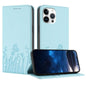 Tulips Butterfly Pattern Magnetic Vegan Leather Phone Case, For iPhone 13 Pro Max, For iPhone 13 Pro