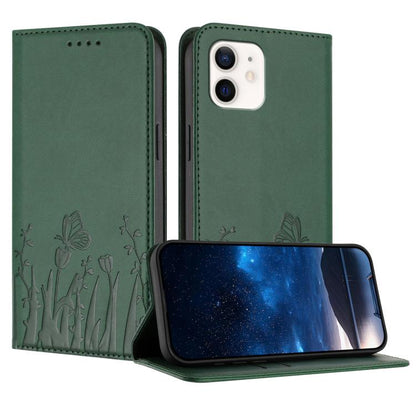 Tulips Butterfly Pattern Magnetic Vegan Leather Phone Case, For iPhone 12 mini, For iPhone 11 Pro Max