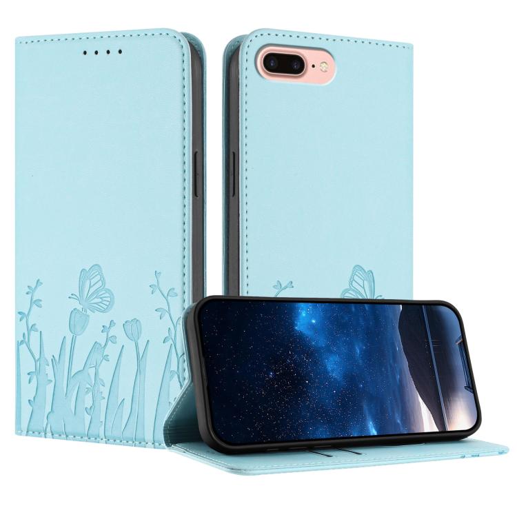 Tulips Butterfly Pattern Magnetic Vegan Leather Phone Case, For iPhone XR, For iPhone 8 Plus / 7 Plus