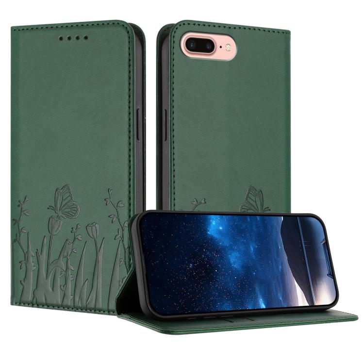 Tulips Butterfly Pattern Magnetic Vegan Leather Phone Case, For iPhone XR, For iPhone 8 Plus / 7 Plus