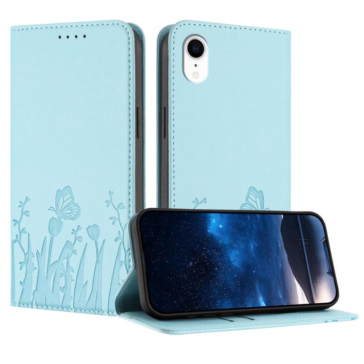 Tulips Butterfly Pattern Magnetic Vegan Leather Phone Case, For iPhone XR, For iPhone 8 Plus / 7 Plus