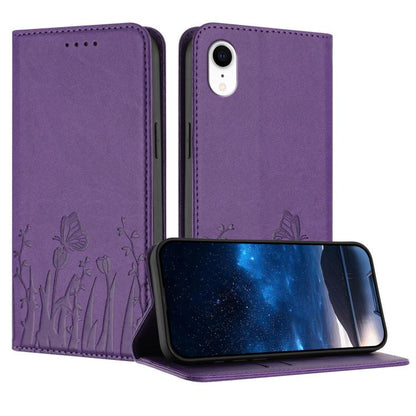 Tulips Butterfly Pattern Magnetic Vegan Leather Phone Case, For iPhone XR, For iPhone 8 Plus / 7 Plus