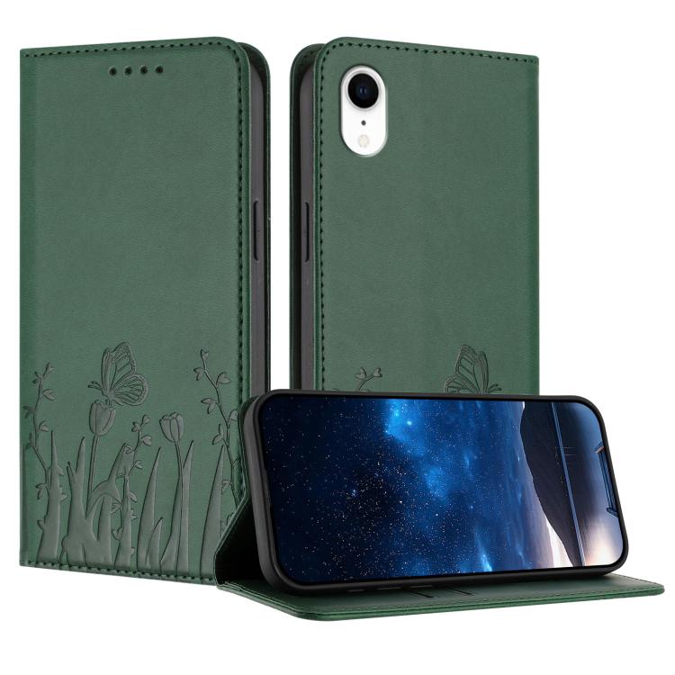 Tulips Butterfly Pattern Magnetic Vegan Leather Phone Case, For iPhone XR, For iPhone 8 Plus / 7 Plus