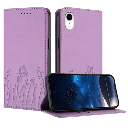 Tulips Butterfly Pattern Magnetic Vegan Leather Phone Case, For iPhone XR, For iPhone 8 Plus / 7 Plus
