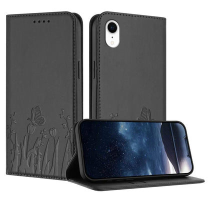 Tulips Butterfly Pattern Magnetic Vegan Leather Phone Case, For iPhone XR, For iPhone 8 Plus / 7 Plus