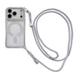 Rhinestone Clear Acrylic Electroplated Magnetic Phone Case with Right-Side Crossbody Lanyard, For iPhone 17 Pro Max, For iPhone 17 Pro, For iPhone 17, For iPhone Air