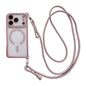 Rhinestone Clear Acrylic Electroplated Magnetic Phone Case with Right-Side Crossbody Lanyard, For iPhone 17 Pro Max, For iPhone 17 Pro, For iPhone 17, For iPhone Air