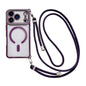 Rhinestone Clear Acrylic Electroplated Magnetic Phone Case with Right-Side Crossbody Lanyard, For iPhone 17 Pro Max, For iPhone 17 Pro, For iPhone 17, For iPhone Air
