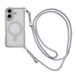 Rhinestone Clear Acrylic Electroplated Magnetic Phone Case with Right-Side Crossbody Lanyard, For iPhone 17 Pro Max, For iPhone 17 Pro, For iPhone 17, For iPhone Air