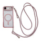 Rhinestone Clear Acrylic Electroplated Magnetic Phone Case with Right-Side Crossbody Lanyard, For iPhone 17 Pro Max, For iPhone 17 Pro, For iPhone 17, For iPhone Air