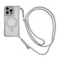 Rhinestone Clear Acrylic Electroplated Magnetic Phone Case with Right-Side Crossbody Lanyard, For iPhone 16 Pro Max, For iPhone 16 Pro, For iPhone 16 Plus, For iPhone 16