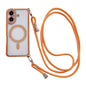 Rhinestone Clear Acrylic Electroplated Magnetic Phone Case with Right-Side Crossbody Lanyard, For iPhone 16 Pro Max, For iPhone 16 Pro, For iPhone 16 Plus, For iPhone 16