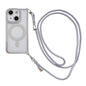 Rhinestone Clear Acrylic Electroplated Magnetic Phone Case with Right-Side Crossbody Lanyard, For iPhone 15 Pro Max, For iPhone 15 Pro, For iPhone 15 Plus / 14 Plus, For iPhone 15