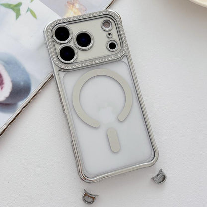 Rhinestone Clear Acrylic Electroplated Magnetic Phone Case, For iPhone 17 Pro Max, For iPhone 17 Pro, For iPhone 17, For iPhone Air