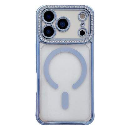 Rhinestone Clear Acrylic Electroplated Magnetic Phone Case, For iPhone 17 Pro Max, For iPhone 17 Pro, For iPhone 17, For iPhone Air