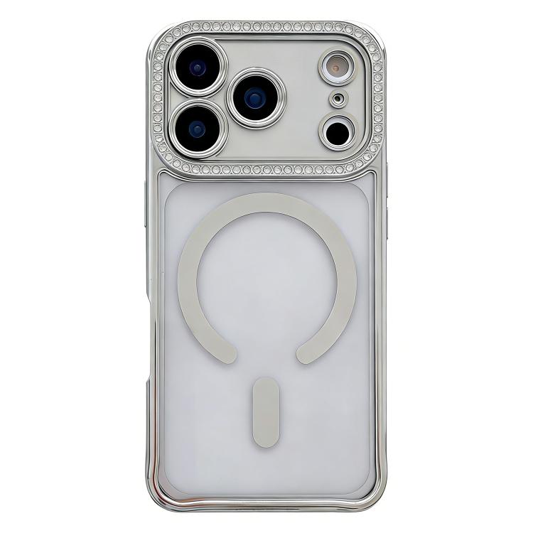 Rhinestone Clear Acrylic Electroplated Magnetic Phone Case, For iPhone 17 Pro Max, For iPhone 17 Pro, For iPhone 17, For iPhone Air