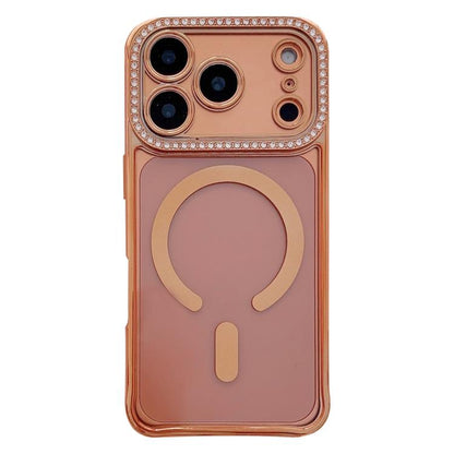 Rhinestone Clear Acrylic Electroplated Magnetic Phone Case, For iPhone 17 Pro Max, For iPhone 17 Pro, For iPhone 17, For iPhone Air