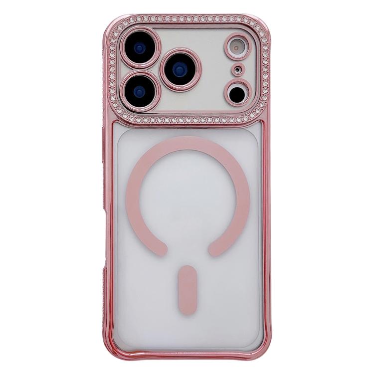 Rhinestone Clear Acrylic Electroplated Magnetic Phone Case, For iPhone 17 Pro Max, For iPhone 17 Pro, For iPhone 17, For iPhone Air