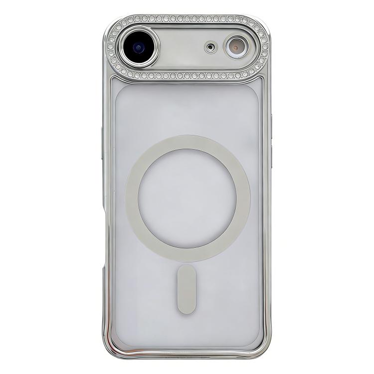 Rhinestone Clear Acrylic Electroplated Magnetic Phone Case, For iPhone 17 Pro Max, For iPhone 17 Pro, For iPhone 17, For iPhone Air