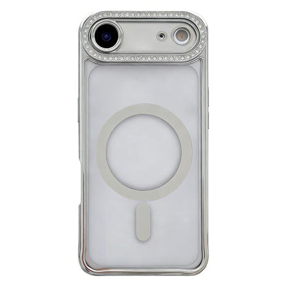 Rhinestone Clear Acrylic Electroplated Magnetic Phone Case, For iPhone 17 Pro Max, For iPhone 17 Pro, For iPhone 17, For iPhone Air