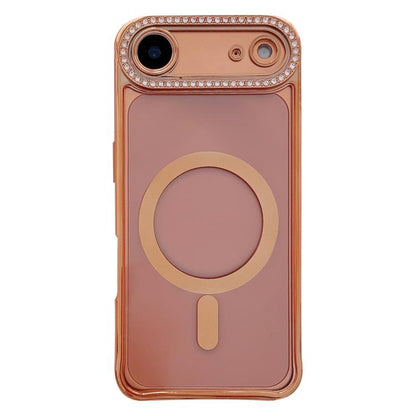 Rhinestone Clear Acrylic Electroplated Magnetic Phone Case, For iPhone 17 Pro Max, For iPhone 17 Pro, For iPhone 17, For iPhone Air
