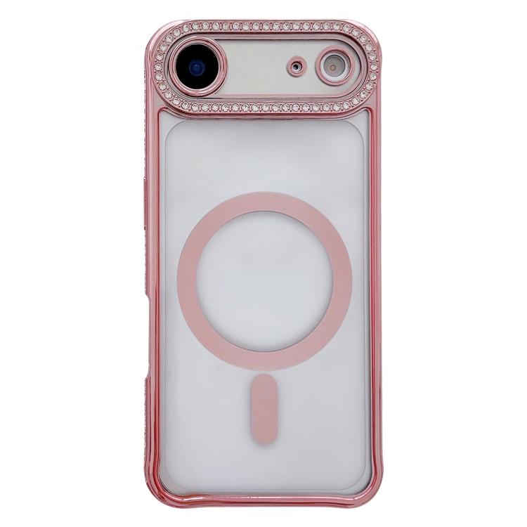 Rhinestone Clear Acrylic Electroplated Magnetic Phone Case, For iPhone 17 Pro Max, For iPhone 17 Pro, For iPhone 17, For iPhone Air