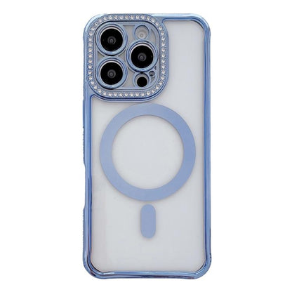 Rhinestone Clear Acrylic Electroplated Magnetic Phone Case, For iPhone 16 Pro Max, For iPhone 16 Pro, For iPhone 16 Plus, For iPhone 16