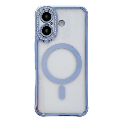 Rhinestone Clear Acrylic Electroplated Magnetic Phone Case, For iPhone 16 Pro Max, For iPhone 16 Pro, For iPhone 16 Plus, For iPhone 16