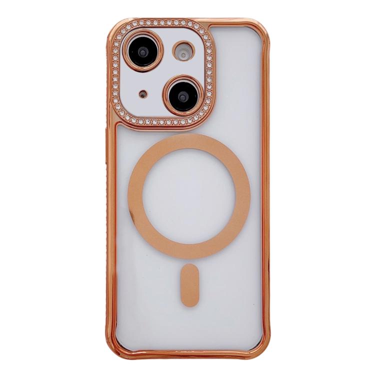 Rhinestone Clear Acrylic Electroplated Magnetic Phone Case, For iPhone 15 Pro Max, For iPhone 15 Pro, For iPhone 15 Plus / 14 Plus, For iPhone 15