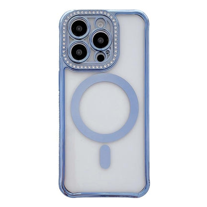 Rhinestone Clear Acrylic Electroplated Magnetic Phone Case, For iPhone 13 Pro
