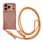 Rhinestone Clear Acrylic Electroplated Magnetic Phone Case with Neck Lanyard, For iPhone 17 Pro Max, For iPhone 17 Pro, For iPhone 17, For iPhone Air