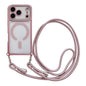 Rhinestone Clear Acrylic Electroplated Magnetic Phone Case with Neck Lanyard, For iPhone 17 Pro Max, For iPhone 17 Pro, For iPhone 17, For iPhone Air