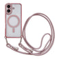 Rhinestone Clear Acrylic Electroplated Magnetic Phone Case with Neck Lanyard, For iPhone 17 Pro Max, For iPhone 17 Pro, For iPhone 17, For iPhone Air