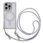 Rhinestone Clear Acrylic Electroplated Magnetic Phone Case with Neck Lanyard, For iPhone 16 Pro Max, For iPhone 16 Pro, For iPhone 16 Plus, For iPhone 16