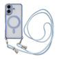 Rhinestone Clear Acrylic Electroplated Magnetic Phone Case with Neck Lanyard, For iPhone 16 Pro Max, For iPhone 16 Pro, For iPhone 16 Plus, For iPhone 16