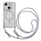 Rhinestone Clear Acrylic Electroplated Magnetic Phone Case with Neck Lanyard, For iPhone 14 / 13, For iPhone 14 Pro, For iPhone 14 Pro Max, For iPhone 13 Pro Max