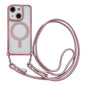 Rhinestone Clear Acrylic Electroplated Magnetic Phone Case with Neck Lanyard, For iPhone 14 / 13, For iPhone 14 Pro, For iPhone 14 Pro Max, For iPhone 13 Pro Max