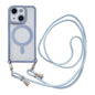 Rhinestone Clear Acrylic Electroplated Magnetic Phone Case with Neck Lanyard, For iPhone 14 / 13, For iPhone 14 Pro, For iPhone 14 Pro Max, For iPhone 13 Pro Max