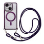 Rhinestone Clear Acrylic Electroplated Magnetic Phone Case with Neck Lanyard, For iPhone 14 / 13, For iPhone 14 Pro, For iPhone 14 Pro Max, For iPhone 13 Pro Max