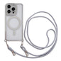 Rhinestone Clear Acrylic Electroplated Magnetic Phone Case with Neck Lanyard, For iPhone 13 Pro