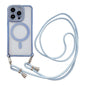 Rhinestone Clear Acrylic Electroplated Magnetic Phone Case with Neck Lanyard, For iPhone 13 Pro