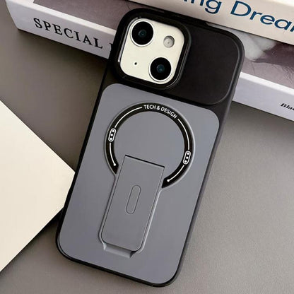 Skin-Feel TPU Hybrid PC Magnetic Phone Case with Kickstand, For iPhone 15, For iPhone 14, For iPhone 14 Pro, For iPhone 14 Pro Max