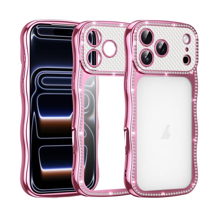 Wave Twisting Star Diamond Shockproof Electroplate TPU Phone Case, For iPhone 17 Pro Max, For iPhone 17 Pro, For iPhone 17, For iPhone 16 Pro Max