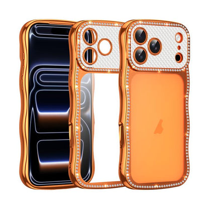 Wave Twisting Star Diamond Shockproof Electroplate TPU Phone Case, For iPhone 17 Pro Max, For iPhone 17 Pro, For iPhone 17, For iPhone 16 Pro Max
