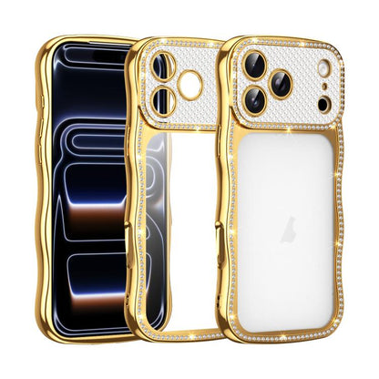 Wave Twisting Star Diamond Shockproof Electroplate TPU Phone Case, For iPhone 17 Pro Max, For iPhone 17 Pro, For iPhone 17, For iPhone 16 Pro Max